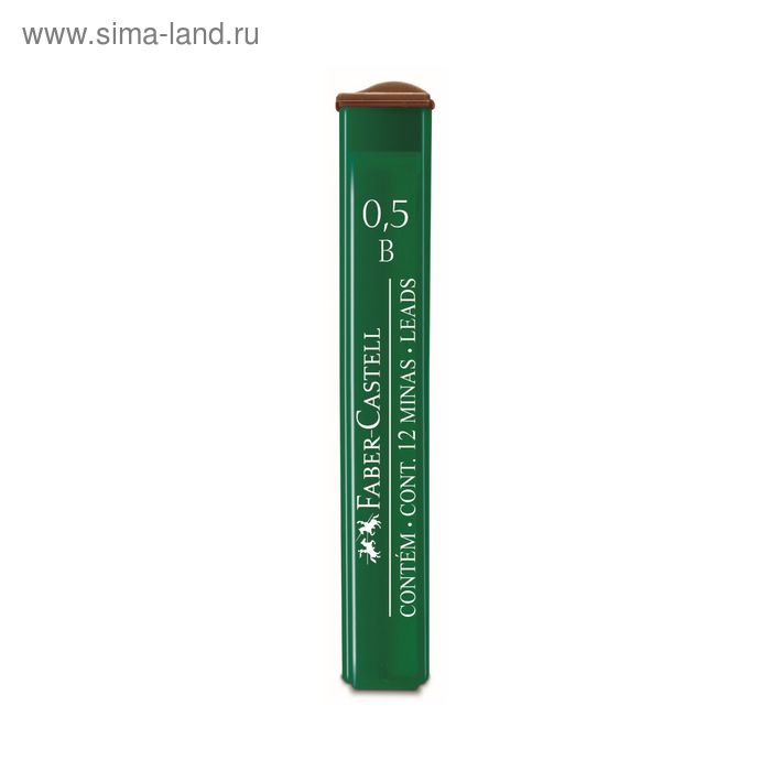 

Грифели для механических карандашей 0.5 мм Faber-Castell Polymer В, 12 штук в футляре