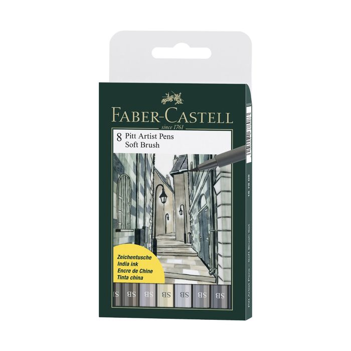 Ручка кисть капиллярная набор Faber-Castell PITT Artist Pen Soft Brush 8цв паст.тон 167808