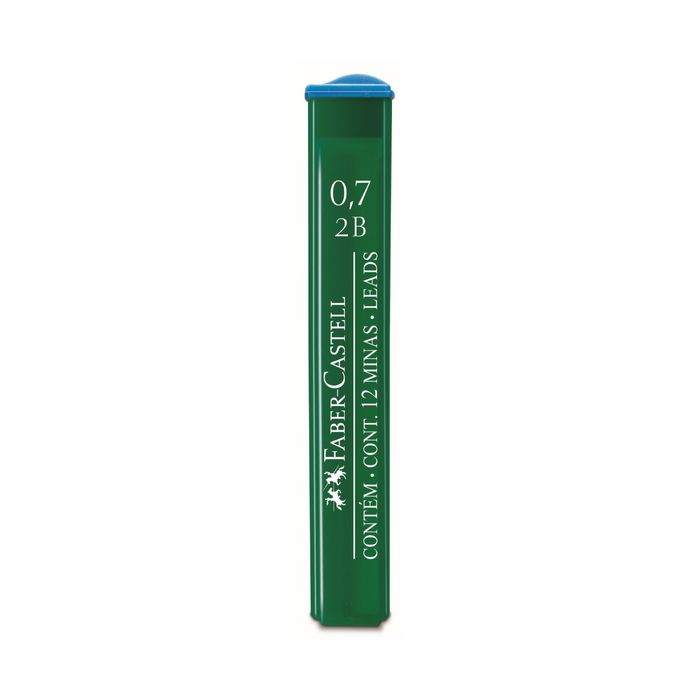 Грифели для механических карандашей 0.7 мм Faber-Castell Polymer 2В 12 штук, футляр