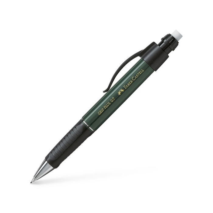 Карандаш механический 0.7 мм Faber-Castell GRIP Plus с ластиком, зеленый, 130700