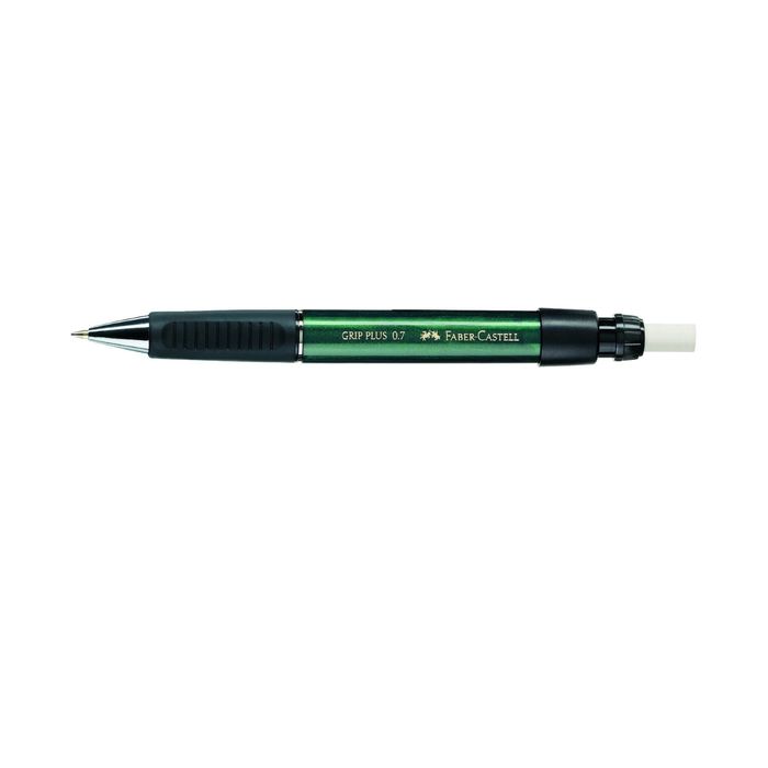 Карандаш механический 0.7 мм Faber-Castell GRIP Plus с ластиком, зеленый, 130700