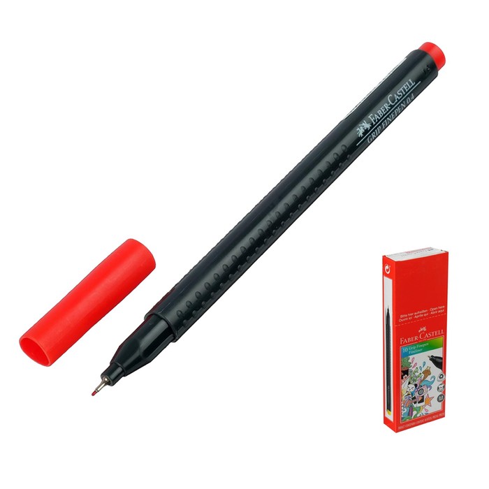 Ручка капиллярная Faber-Castell GRIP Finepen, линер 0.4 мм, красная