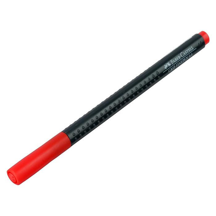 Ручка капиллярная Faber-Castell GRIP линер 0.4 мм красный 151621