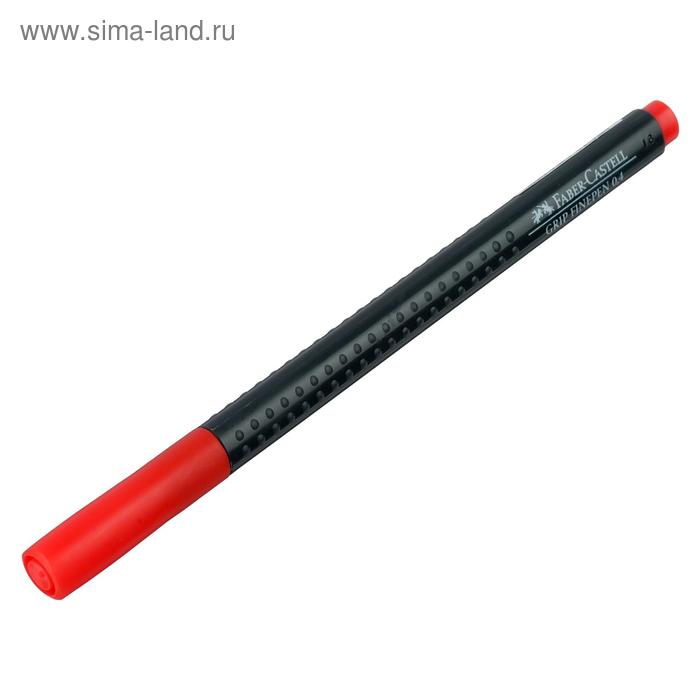 фото Ручка капиллярная faber-castell grip finepen, линер 0.4 мм, красная