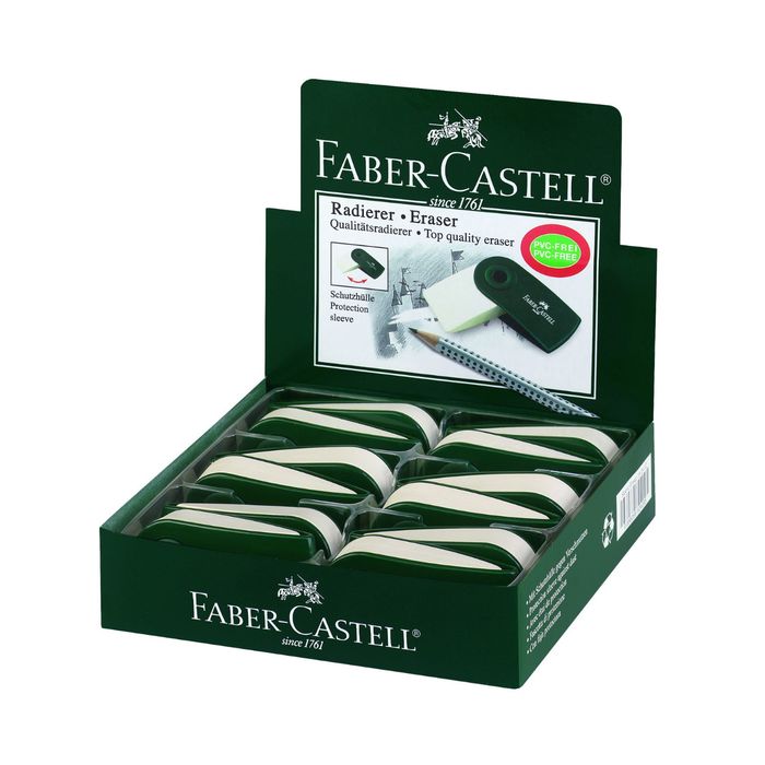 Ластик Faber-Castell синтетика SLEEVE в защитном футляре, белый 182402
