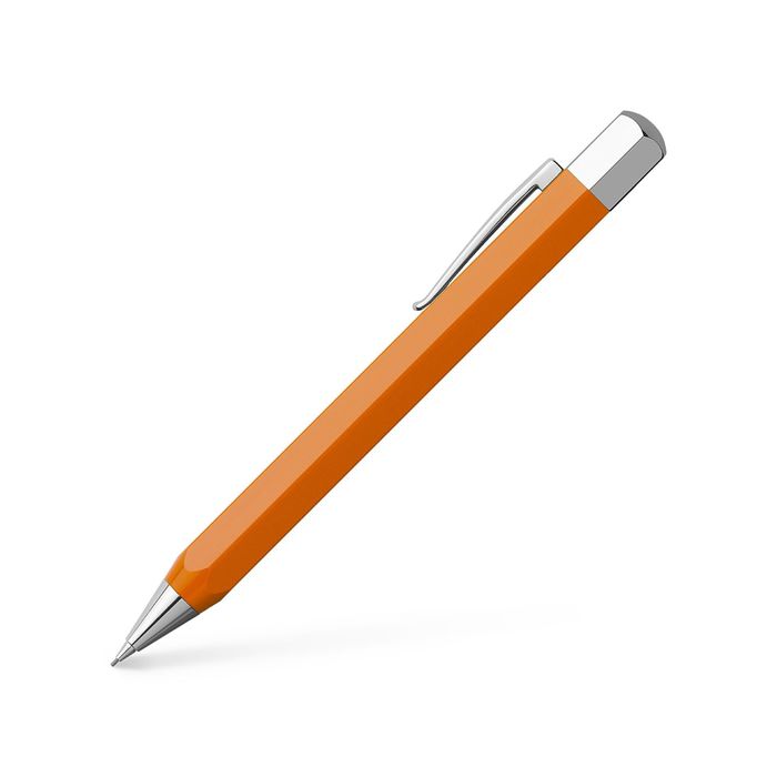 Карандаш механический подарочный 0.7 мм Faber-Castell Ondoro Edelharz, оранжевая смола+ластик, в подарочной коробке