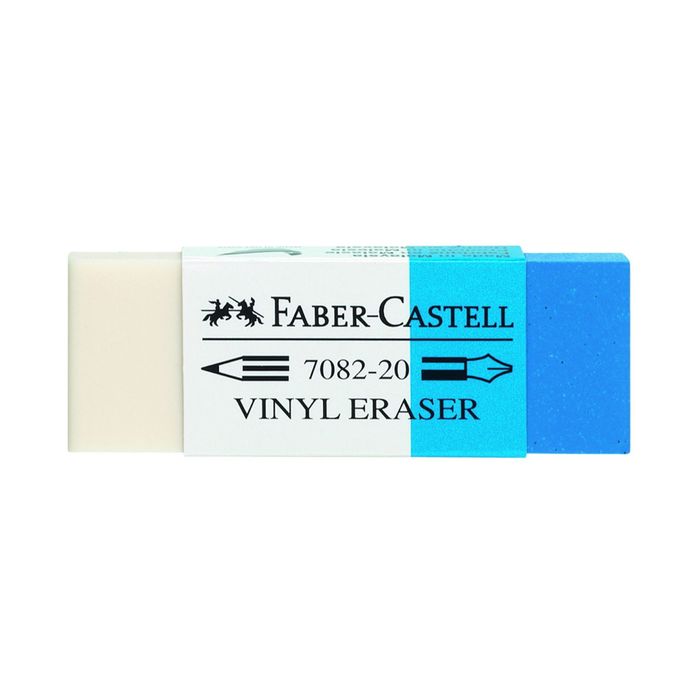 Ластик Faber-Castell 7082 белый-синий для графитных карандашей, в индивид. упаковке