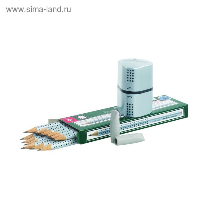 Карандаши художественные чернографитные набор Faber-Castell GRIP 2001 12 штук 2 ластика точилка 1303₽