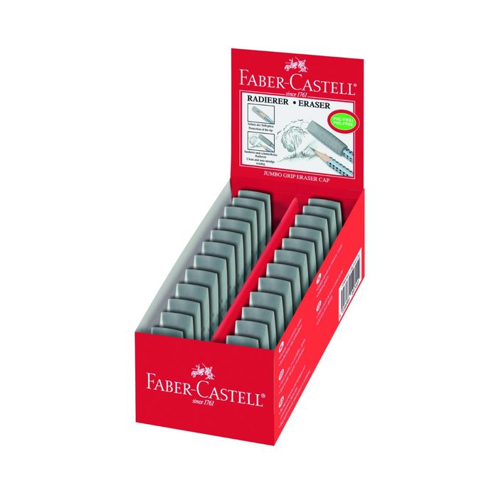 Ластик Faber-Castell синтетика GRIP 2001 Jumbo (колпачок) серый