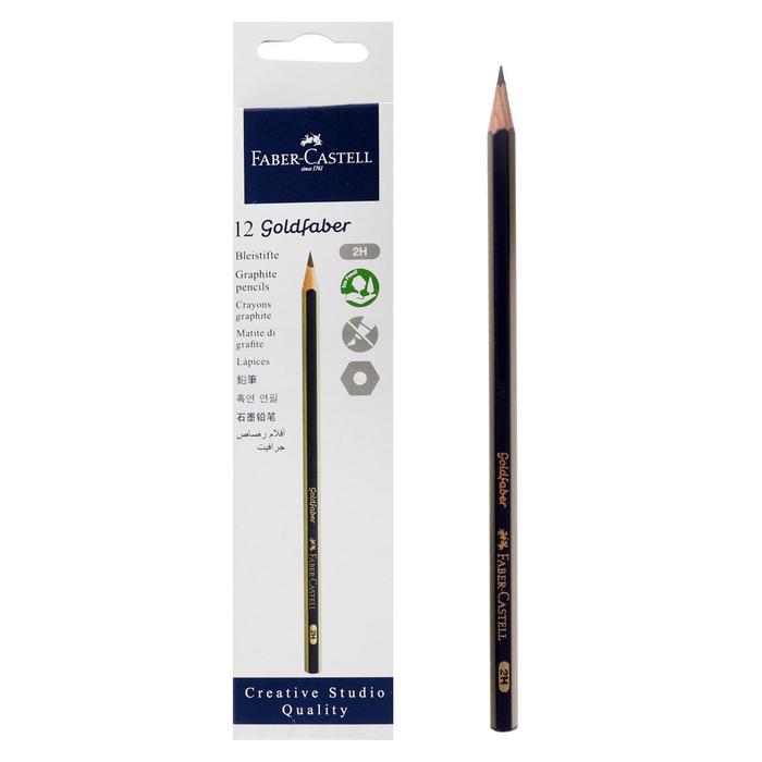 Карандаш ч/г Faber-Castell GOLDFABER 1221 2H шестигранный, карт/короб 112512