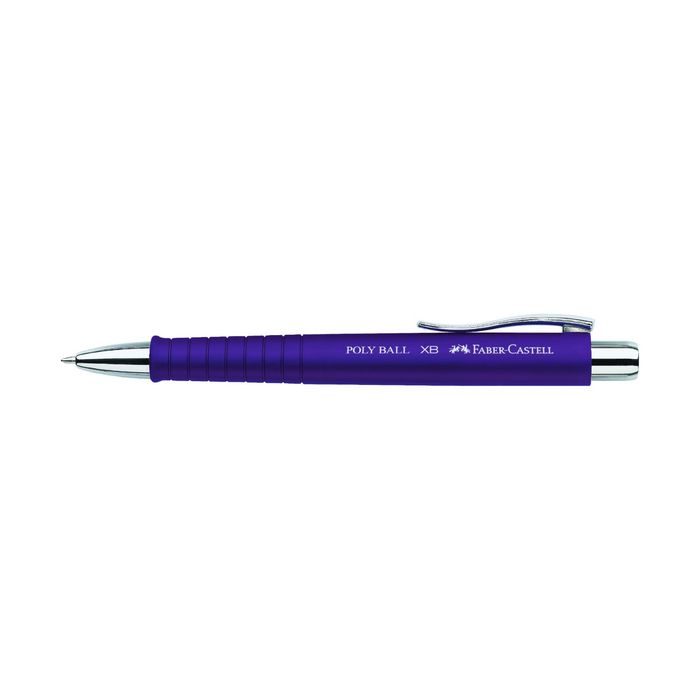 Ручка шариковая автомат Faber-Castell Poly Ball, M, трехгран.кор., фиолетовый, к/к 241137