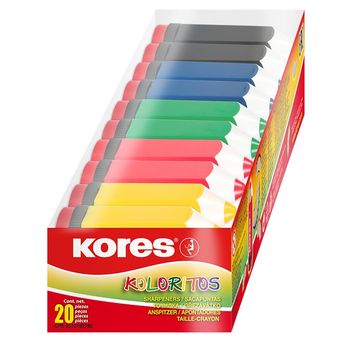 Точилка Kores Карандаш с контейнером, микс*5 видов '35811