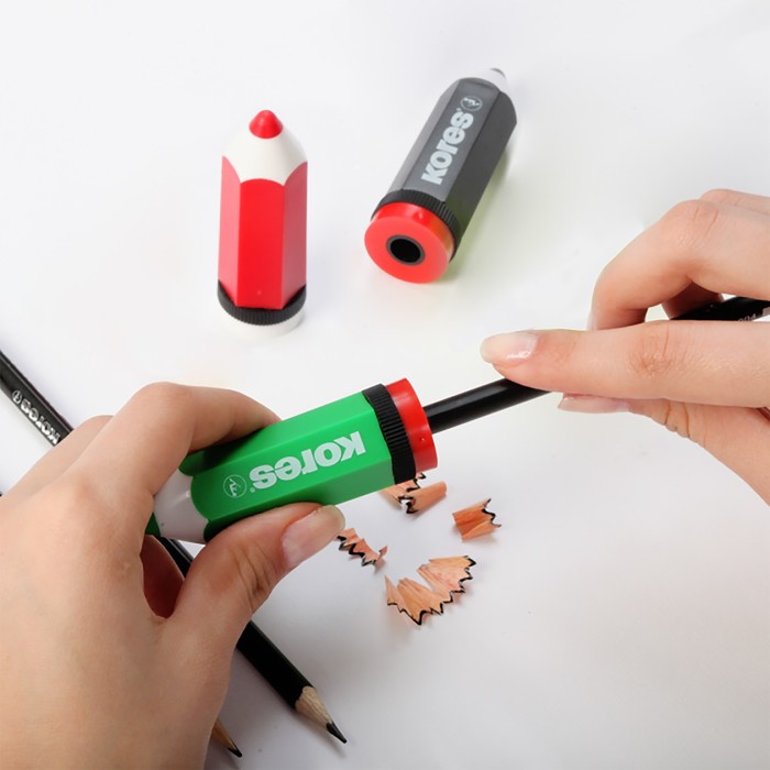 Точилка Kores Карандаш с контейнером, микс*5 видов '35811