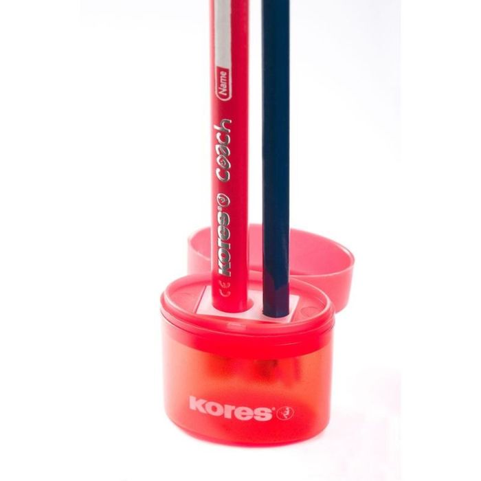 Точилка 2 отверстия с контейнером Kores микс*5 видов '35800