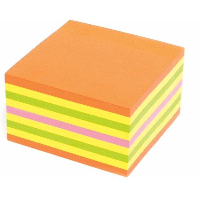 Блок с липким краем Kores Neon 75х75 мм, 450 листов, 4 цвета