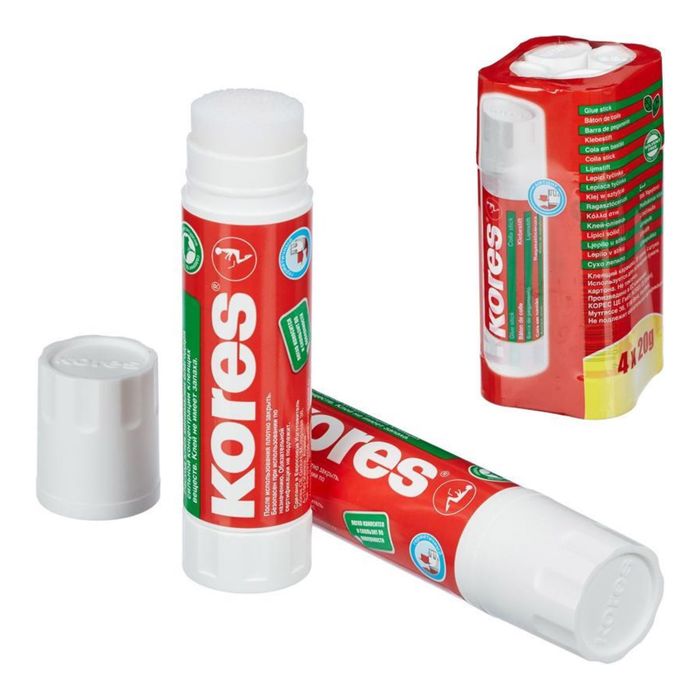 Клей-карандаш PVP 20г KORES набор 4шт./уп. '14200