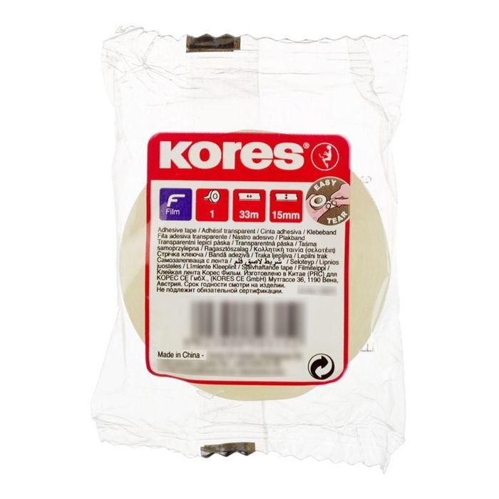 Клейкая лента канцелярская 15мм*33 KORES '50315