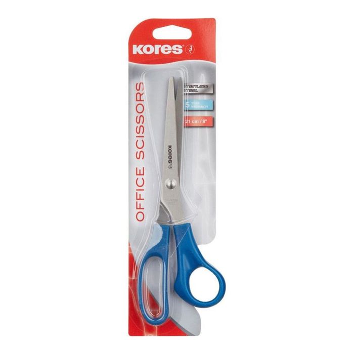 Ножницы Kores 210 мм c пластиковым анатомическими ручками, микс*3вида