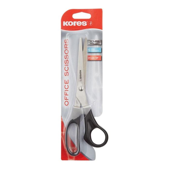 Ножницы Kores 210 мм c пластиковым анатомическими ручками, микс*3вида