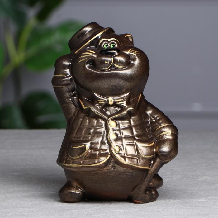 Копилка "Кот джентльмен", бронзовый