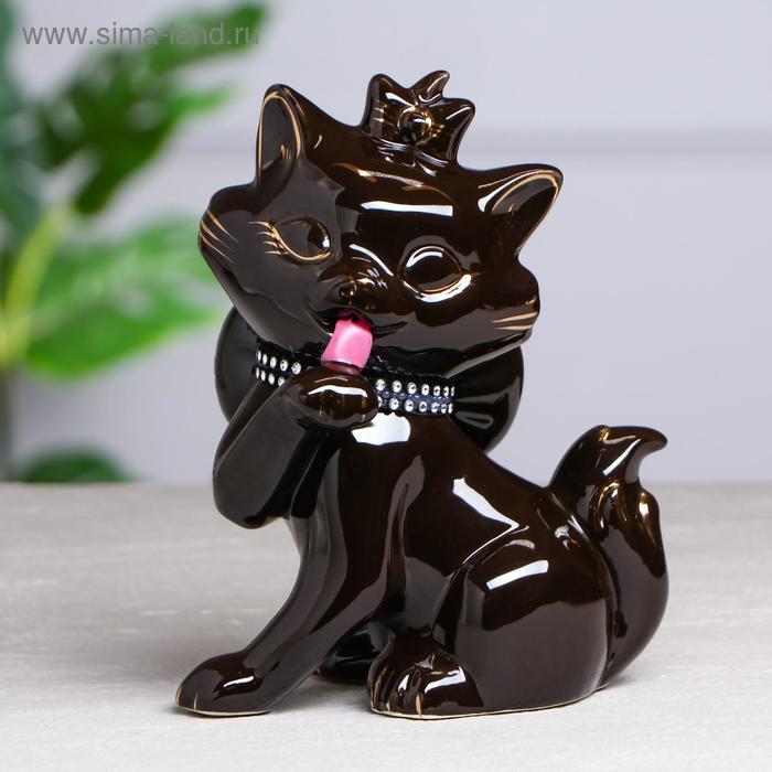

Копилка "Кошка Лапка", покрытие глазурь, чёрная, 20 см