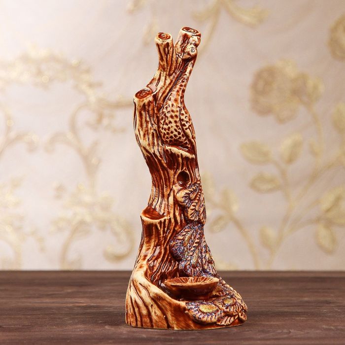 Подсвечник "Павлин", коричневый