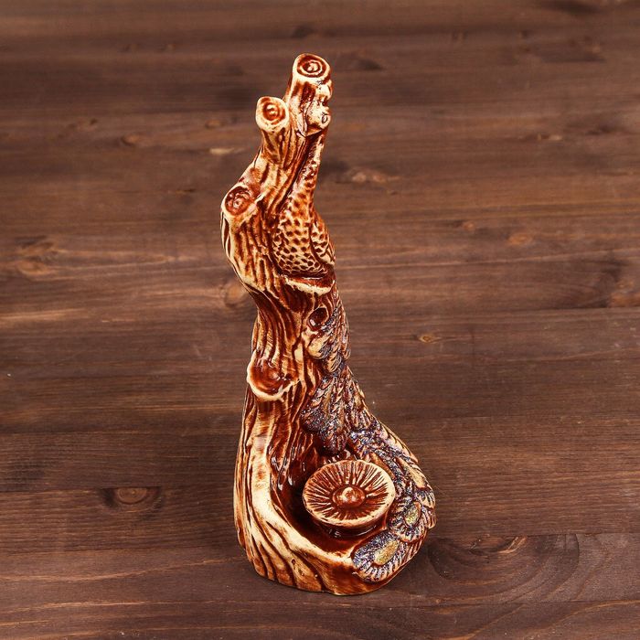 Подсвечник "Павлин", коричневый