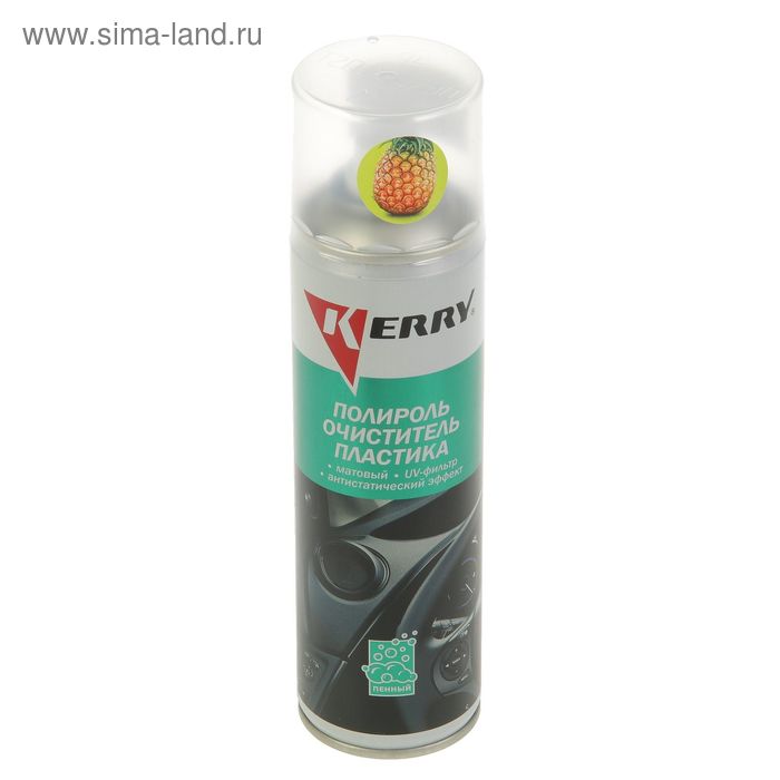 Полироль-очиститель пластика Kerry, с матовым эффектом, ананас, 335 мл