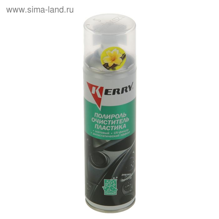 Полироль-очиститель пластика Kerry, с матовым эффектом, ваниль, 335 мл