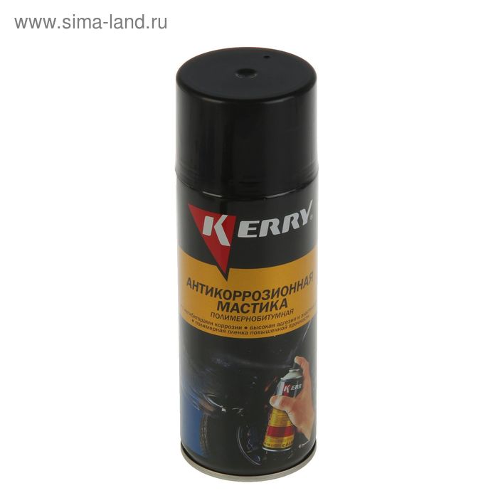 Мастика Kerry антикоррозионная битумная, 520 мл, аэрозоль резино битумная мастика lecar аэрозоль 520 мл