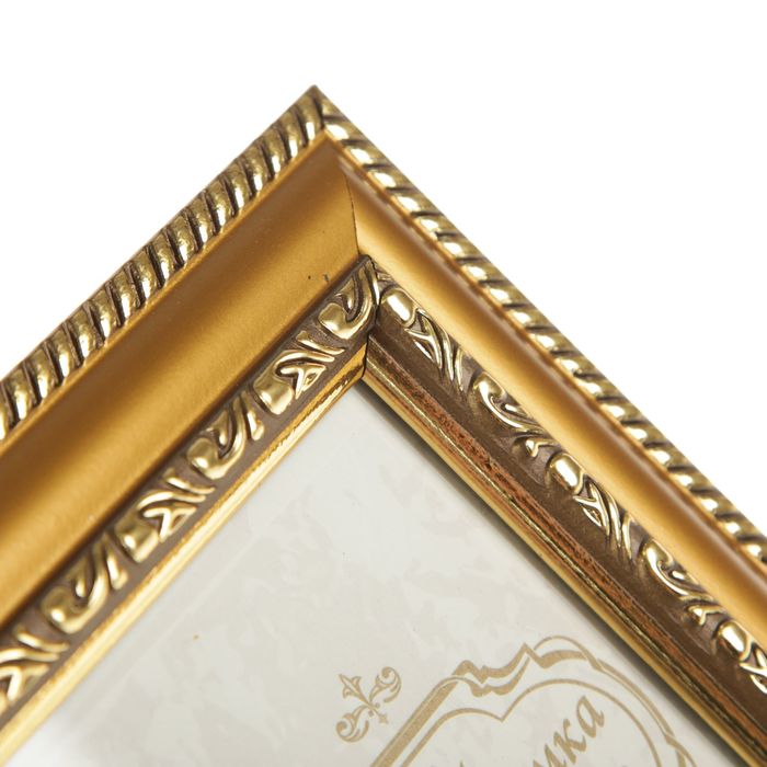 Фоторамка 10х15 см "Майолика", золото с ножкой