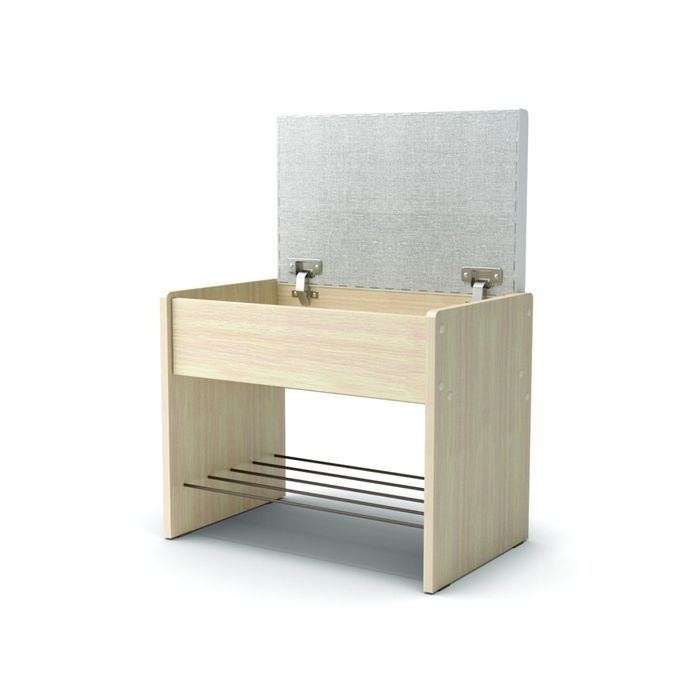 Банкетка 532х355х466 дуб млечный/кож.зам.белый