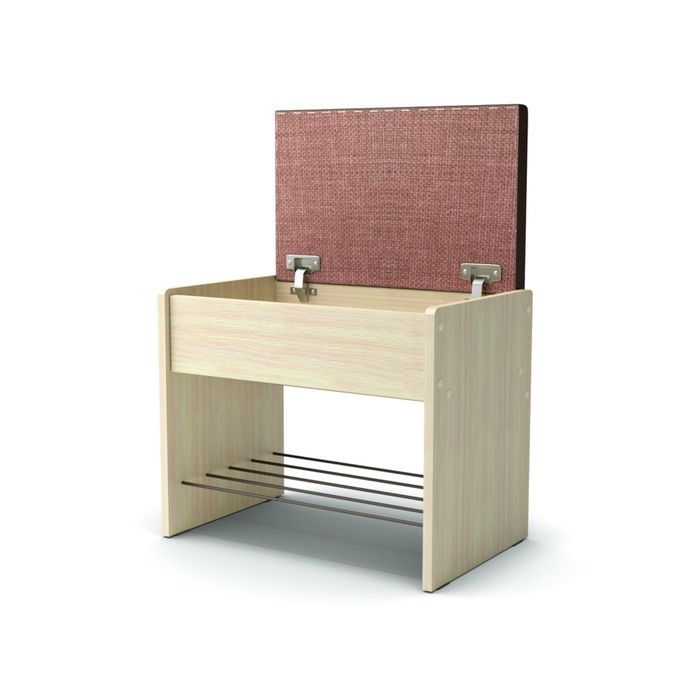 Банкетка 532х355х466 дуб млечный/кож.зам.коричневый