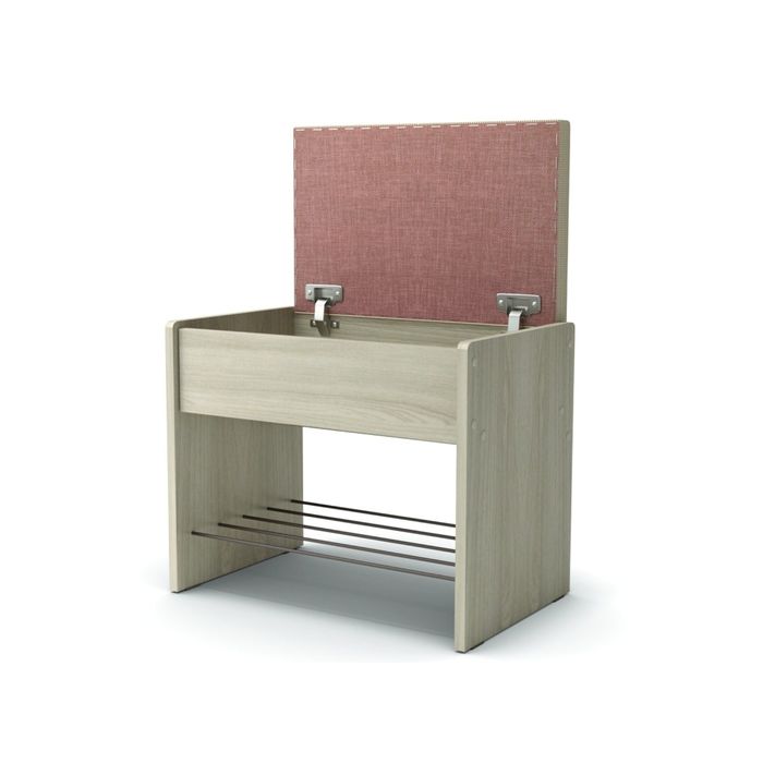 Банкетка 532х355х466 ясень шимо светлый/рогожка