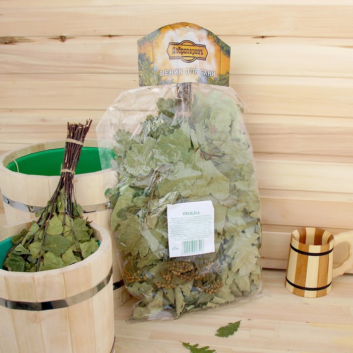 Веник для бани ЭКСТРА из кавказского дуба с пижмой