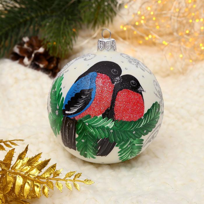 Шар "Два снегиря", 10 см