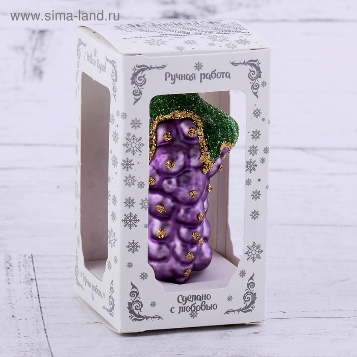 

Ёлочное украшение "Виноград" 9 см, микс