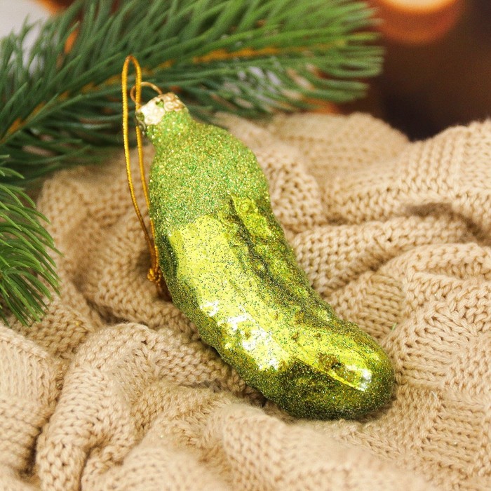 Елочное украшение "Огурец" 9 см