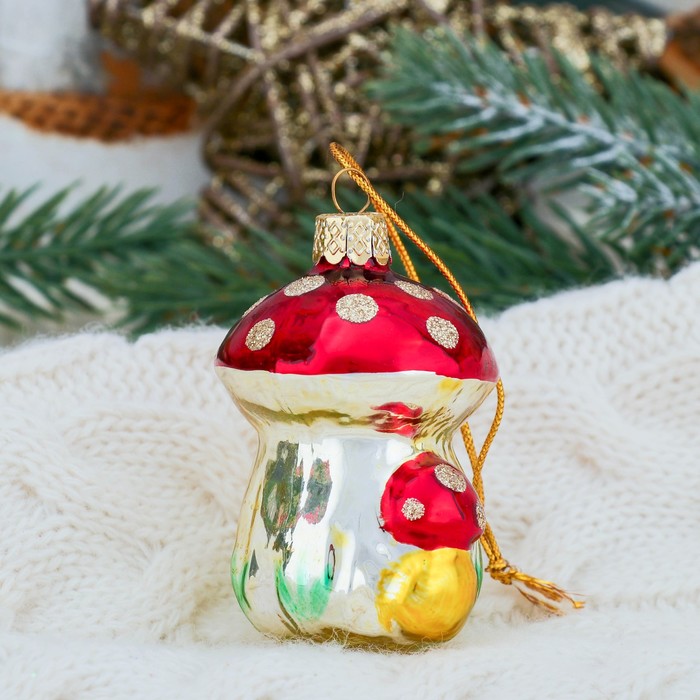 Елочное украшение "Грибки" 6 см