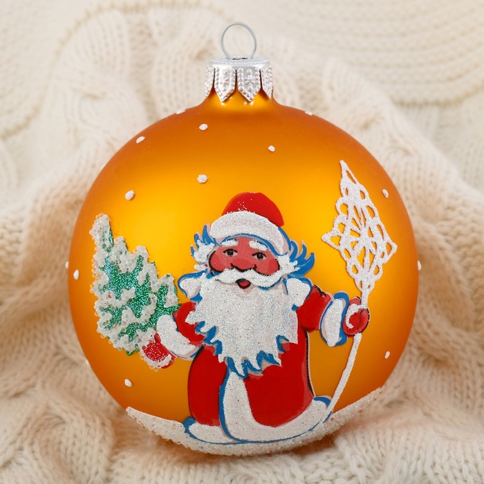 Шар "Дед Мороз на празднике" 8,5 см