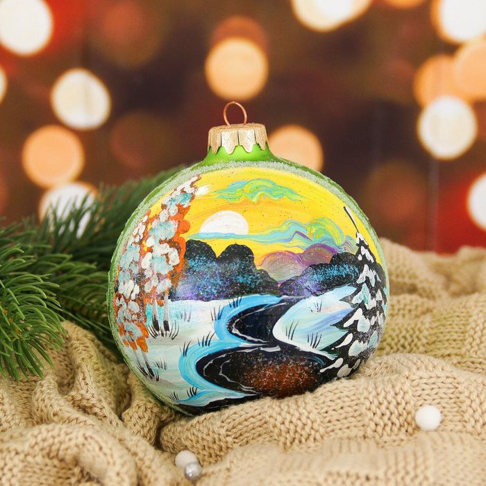 Шар "Зимний рассвет"10 см