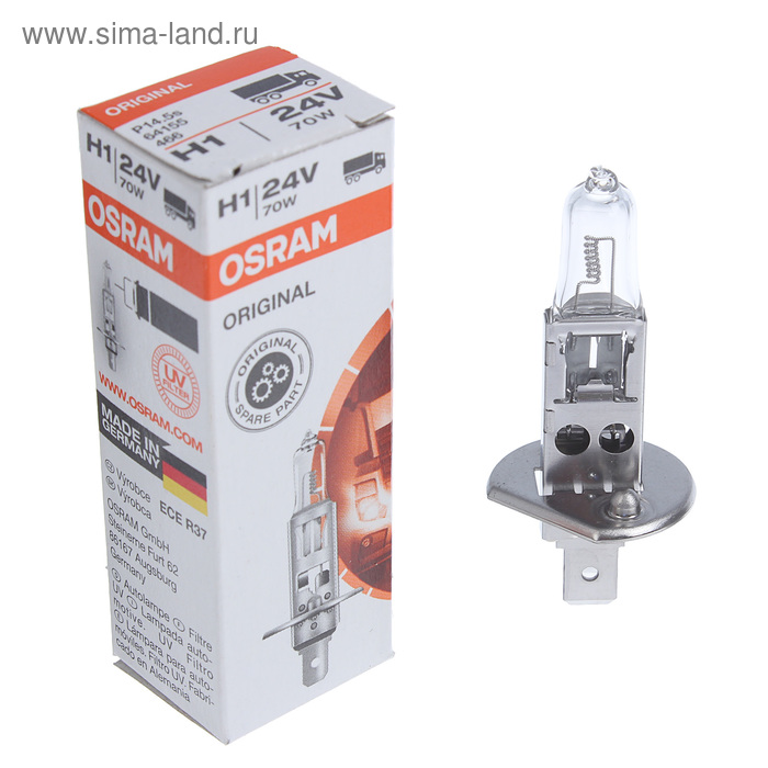 Лампа автомобильная Osram, H1, 24 В, 70 Вт, P14,5s