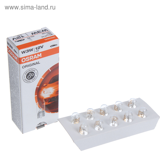 фото Лампа автомобильная osram, w3w, 12в, 3 вт, w2,1x9,5d