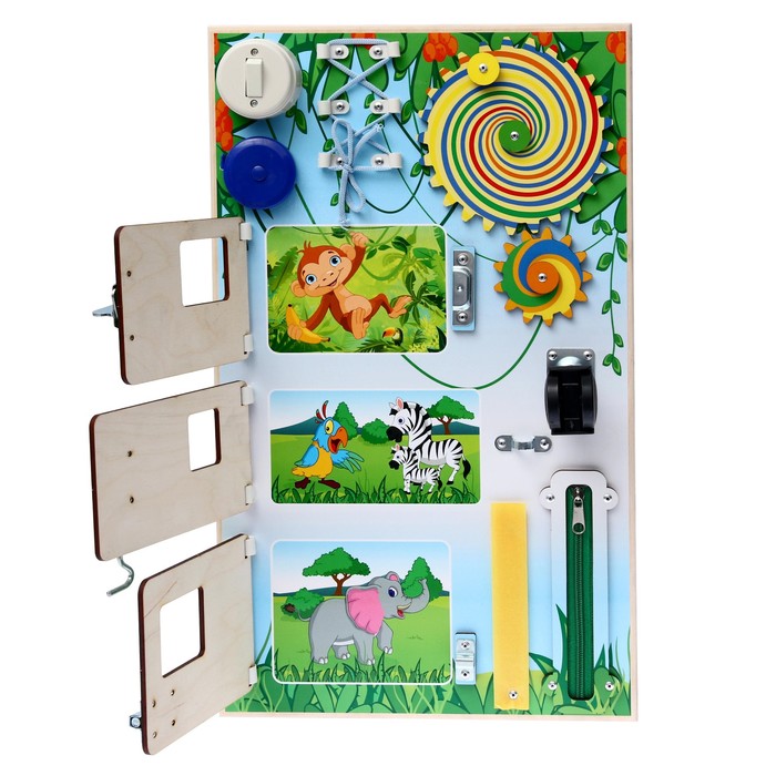 Бизиборд "Веселые животные", 50 х 30 см