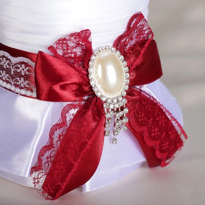 Украшение на шампанское «Элит-тубы» с бантом, бордовый