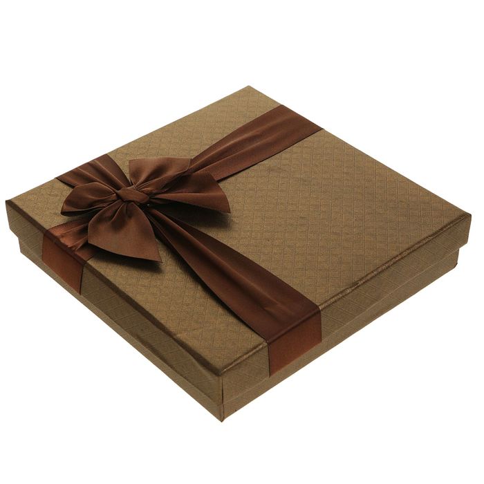 Коробка подарочная для конфет, коричневый, 18,5 х 18,5 х 4 см
