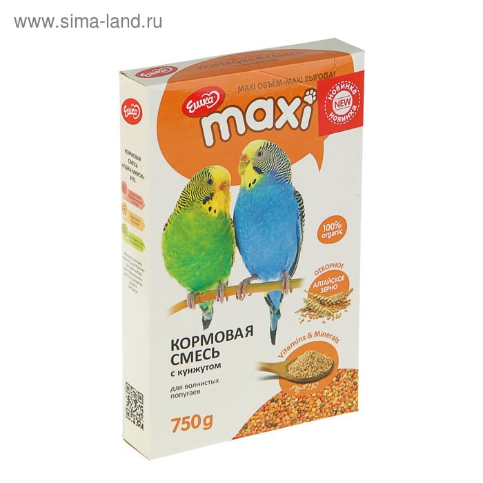 Корм «Ешка MAXI» для волнистых попугаев, с кунжутом, 750 г корм ешка для волнистых попугаев с кунжутом 500 г 2 шт