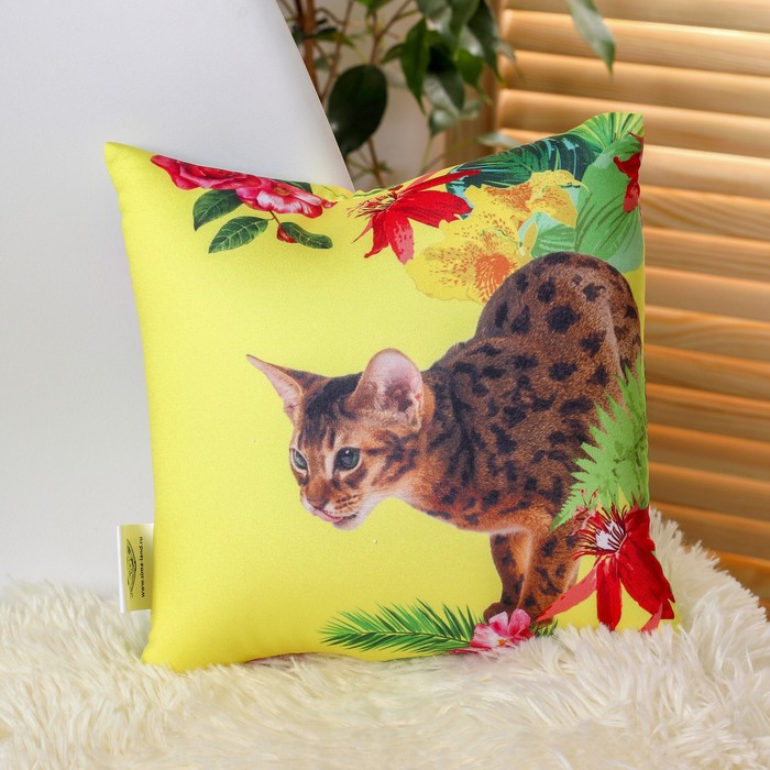 Подушка-антистресс "Кошка в тропиках"