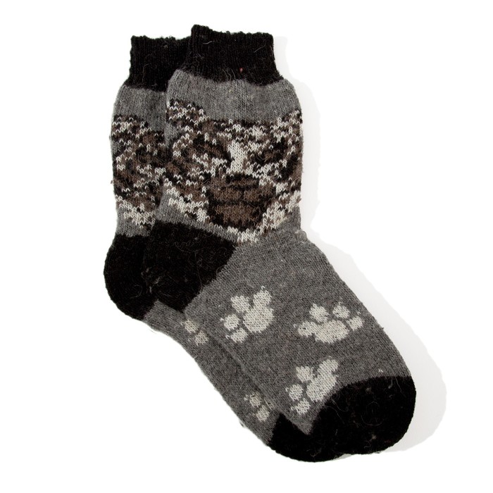 Носки мужские шерстяные "Тигр", цвет серый, размер 27