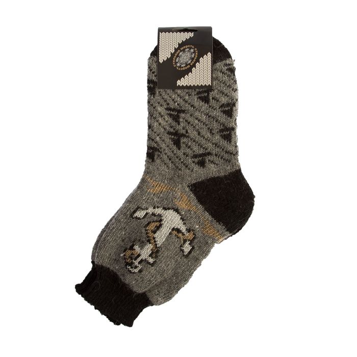 Носки мужские шерстяные "Якорь", цвет тёмно-серый, размер 25